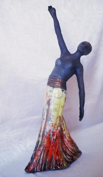 Sculpture titled "JOSEPHINE BAKER" by Léone Digraci, Original Artwork, Ceramics