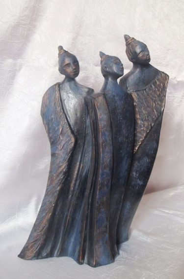 Sculpture intitulée "CONCILIABULE" par Léone Digraci, Œuvre d'art originale, Terre cuite