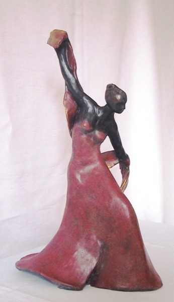 Skulptur mit dem Titel "FLAMENCO" von Léone Digraci, Original-Kunstwerk, Terra cotta