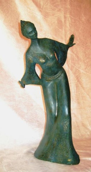 Sculpture intitulée "DANSEUSE THAILANDAI…" par Léone Digraci, Œuvre d'art originale