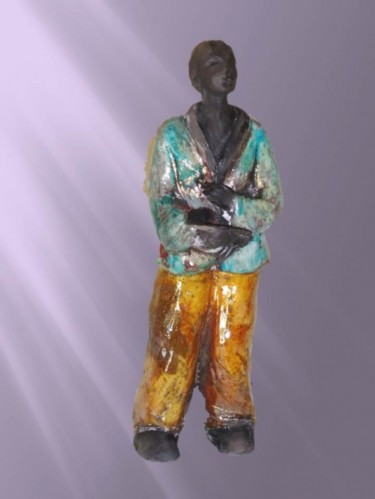 Sculpture intitulée "ENFANT DES RUES" par Léone Digraci, Œuvre d'art originale