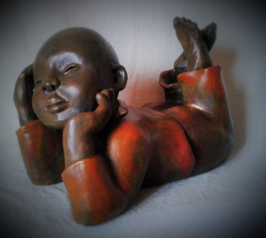 Sculpture titled "ZEN" by Léone Digraci, Original Artwork, Terra cotta