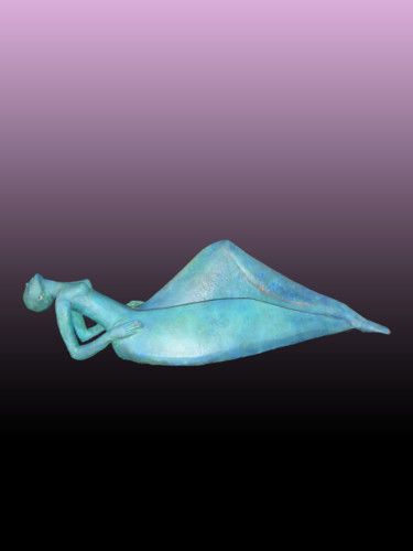 Sculpture titled "LA VAGUE" by Léone Digraci, Original Artwork, Ceramics