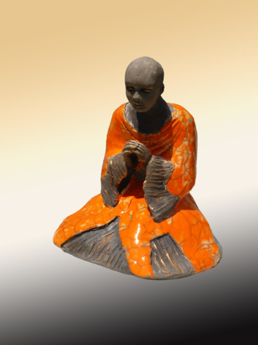 Sculpture titled "MONDE INTERIEUR" by Léone Digraci, Original Artwork, Ceramics