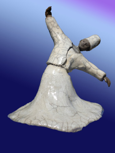 雕塑 标题为“DERVICHE TOURNEUR” 由Léone Digraci, 原创艺术品, 陶瓷