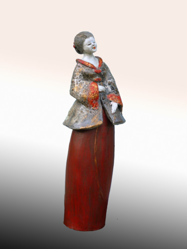 Sculpture intitulée "YUKI" par Léone Digraci, Œuvre d'art originale, Céramique