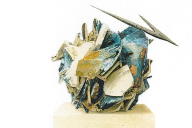 Collages intitulée "globe (série "l'uni…" par Leonesi Alain, Œuvre d'art originale