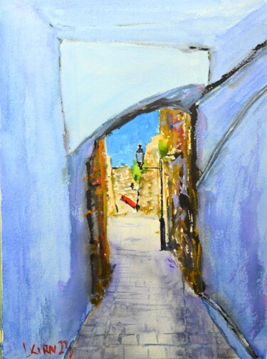 Картина под названием "The Safed town in I…" - Leonid Kirnus, Подлинное произведение искусства, Акварель