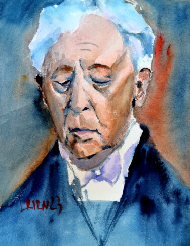 Painting titled "Arthur Rubinstein:…" by Leonid Kirnus, Original Artwork, Watercolor