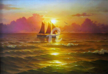 Schilderij getiteld "leonid-lindin-sails…" door Leonid Lindin (ssagaitene), Origineel Kunstwerk, Olie