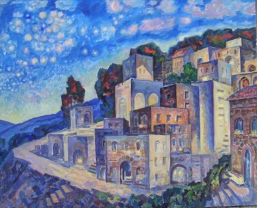 Painting titled "Night in Zafet. Han…" by Leonid Zikeev, Original Artwork, Oil