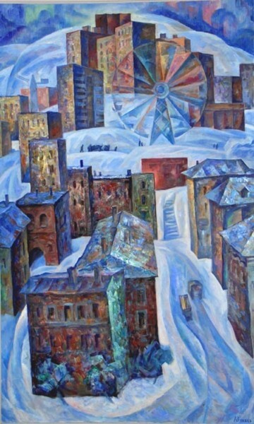 Peinture intitulée "Winter" par Leonid Zikeev, Œuvre d'art originale, Huile