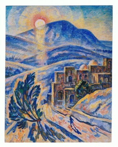 Картина под названием "Sunrais" - Leonid Zikeev, Подлинное произведение искусства, Масло