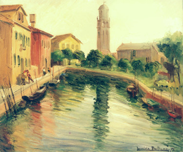 Pittura intitolato "VENEZIA - MAZORBO" da Leonida Beltrame, Opera d'arte originale, Olio