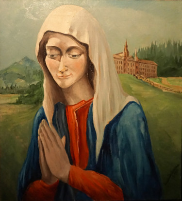 Painting titled "LA MADONNA DI PIETR…" by Leonida Beltrame, Original Artwork, Oil