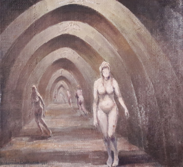 Pittura intitolato "IL TUNEL DELLA VITA" da Leonida Beltrame, Opera d'arte originale, Olio