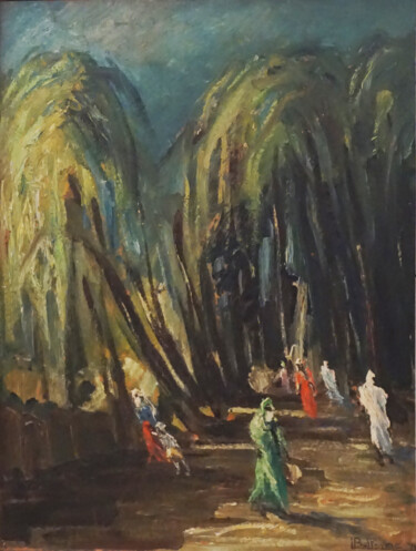 Pittura intitolato "VIA DI MARRAKECH" da Leonida Beltrame, Opera d'arte originale, Olio