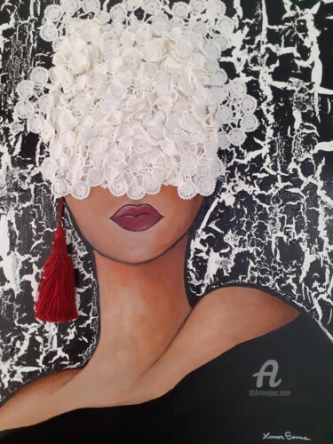 Painting titled "Alana" by Leonor Sousa, Original Artwork, Acrylic Mounted on Wood Stretcher frame
