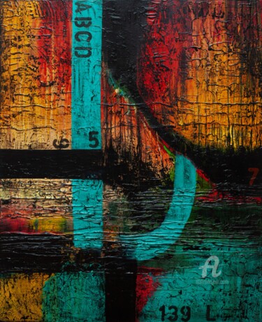 Painting titled "Abraço" by Leonor Sousa, Original Artwork, Acrylic Mounted on Wood Stretcher frame