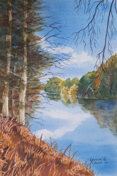 Pintura titulada "Loch Milbuie" por Leonora De Lange, Obra de arte original, Acuarela