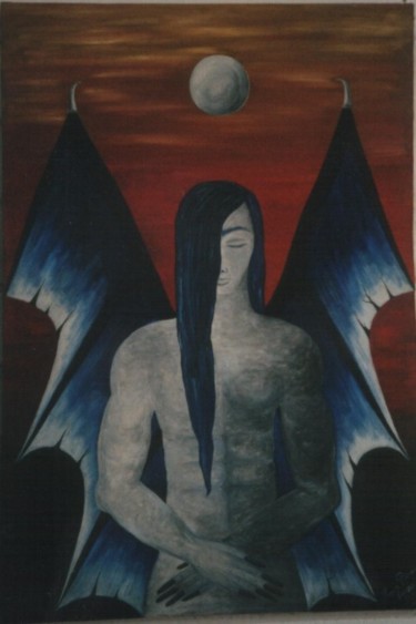 Painting titled "DEMONIO" by Leonor Dinamarca, Original Artwork
