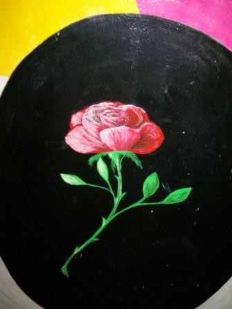Pintura titulada "detalle rosa" por Leonor Dinamarca, Obra de arte original