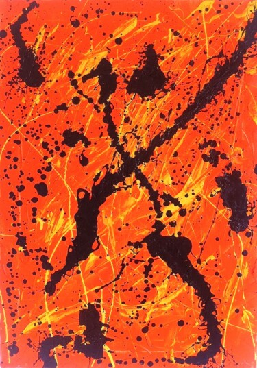 Картина под названием "Sixty-nine" - Leo Otzen, Подлинное произведение искусства, Масло Установлен на Деревянная рама для но…
