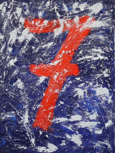 Картина под названием "Seven" - Leo Otzen, Подлинное произведение искусства, Масло Установлен на Деревянная рама для носилок