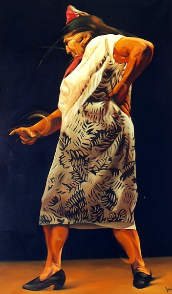 Painting titled "La bailaora" by Leopoldo Fernandez Sanchez, Original Artwork, Oil