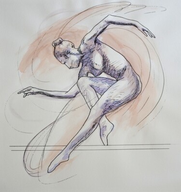 Картина под названием "Equilibrio" - Leopoldo Fernandez Sanchez, Подлинное произведение искусства, Акварель