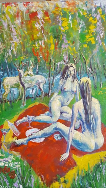 Pittura intitolato "In bosco" da Leo Radoya, Opera d'arte originale, Olio