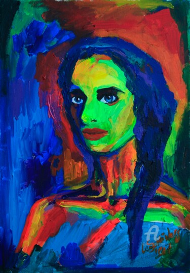 Painting titled "My Other Self" by Leo Schteinberg, Original Artwork, Acrylic Mounted on Wood Stretcher frame