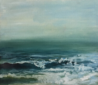 Painting titled "SEA. Oil painting 3…" by Leo Schteinberg, Original Artwork, Oil