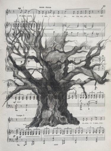 Drawing titled "TREE OF LOVE. Charc…" by Leo Schteinberg, Original Artwork, Pencil