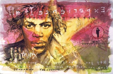 Painting titled "Hendrix" by Leo Tezcucano, Original Artwork