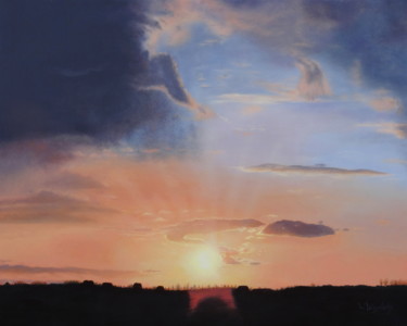 Pintura titulada "Sonnenuntergang" por Leo Windeln, Obra de arte original, Oleo