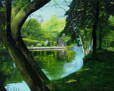 Pittura intitolato "Im Burgpark Trips" da Leo Windeln, Opera d'arte originale, Olio