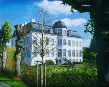 Malerei mit dem Titel "Schloss Zweibrueggen" von Leo Windeln, Original-Kunstwerk, Öl