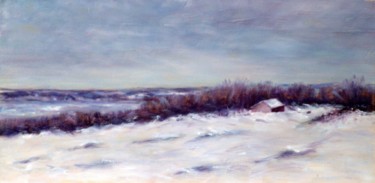 Peinture intitulée "hiver-ile-d-orleans…" par Lepage, Œuvre d'art originale