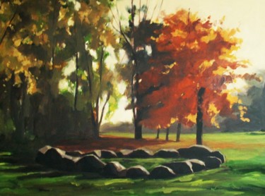Peinture intitulée "splendeur-d-automne…" par Lepage, Œuvre d'art originale