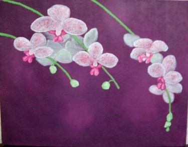 Картина под названием "Orchids" - Lepan, Подлинное произведение искусства, Масло