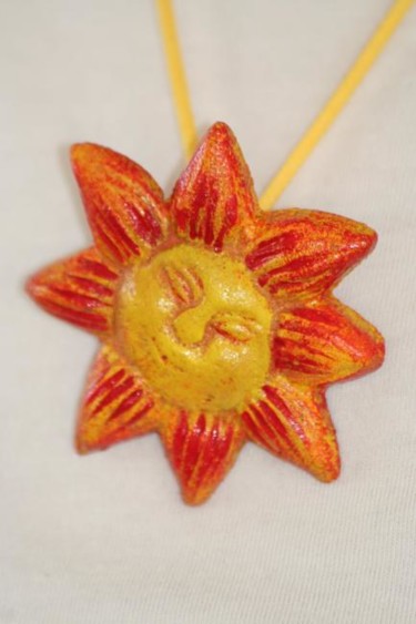 Peinture intitulée "pendentif soleil" par La Potinière De Flo, Œuvre d'art originale
