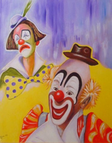 Peinture intitulée "Les clowns" par Maryvonne Lepinoy (MARLEN), Œuvre d'art originale