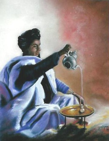 Peinture intitulée "Le thé" par Maryvonne Lepinoy (MARLEN), Œuvre d'art originale