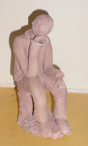 Sculpture titled "Je pense" by Maryvonne Lepinoy (MARLEN), Original Artwork