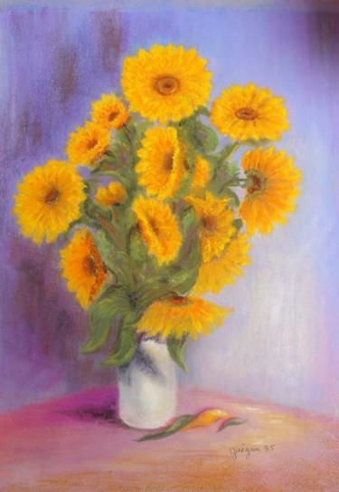 Painting titled "Tournesols" by Maryvonne Lepinoy (MARLEN), Original Artwork