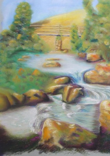 Peinture intitulée "Ruisseau" par Maryvonne Lepinoy (MARLEN), Œuvre d'art originale