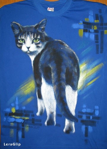 Painting titled "Кот" by Leraglip, Original Artwork