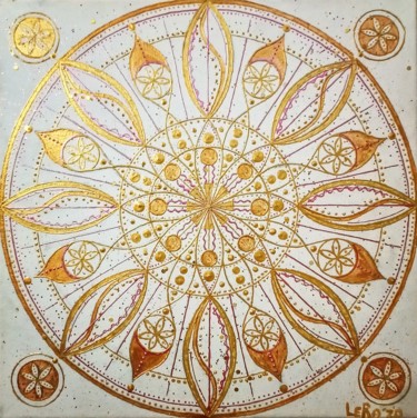 Painting titled "Mandala gold" by Lera Gold, Original Artwork, Acrylic