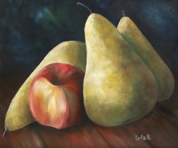 Peinture intitulée "Pomme-poires II" par Leriche, Œuvre d'art originale